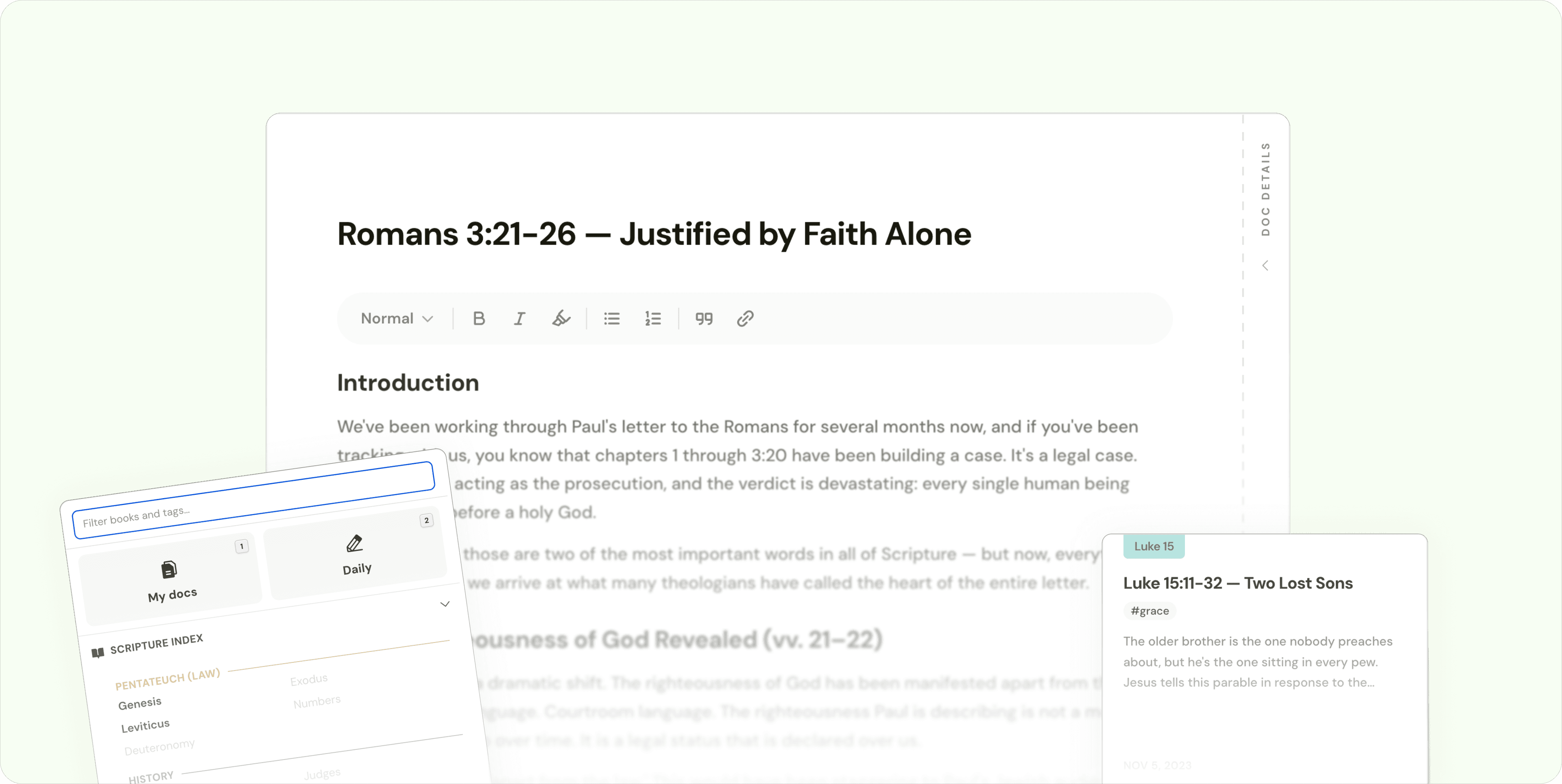 Shepherd — organize your study around Scripture